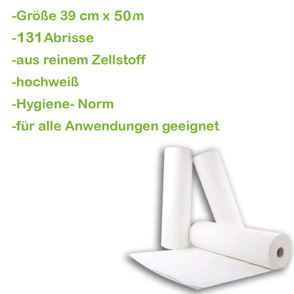 Ärztekrepp von Care Integral, Liegenpapier, 2-lagig, 39cmx50m 1 Rollen