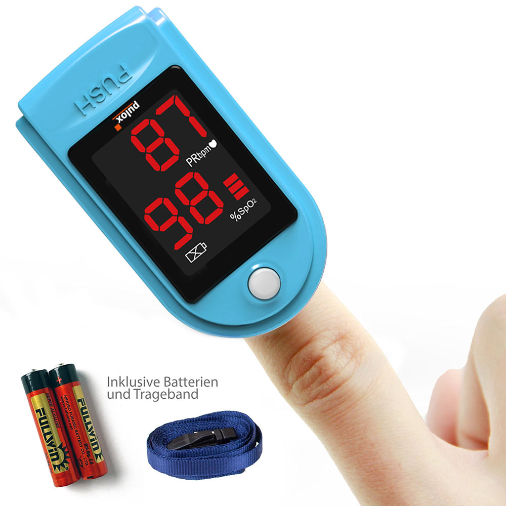 Pulox Finger-Pulsoximeter PO-100, mit LED-Anzeige, Türkis