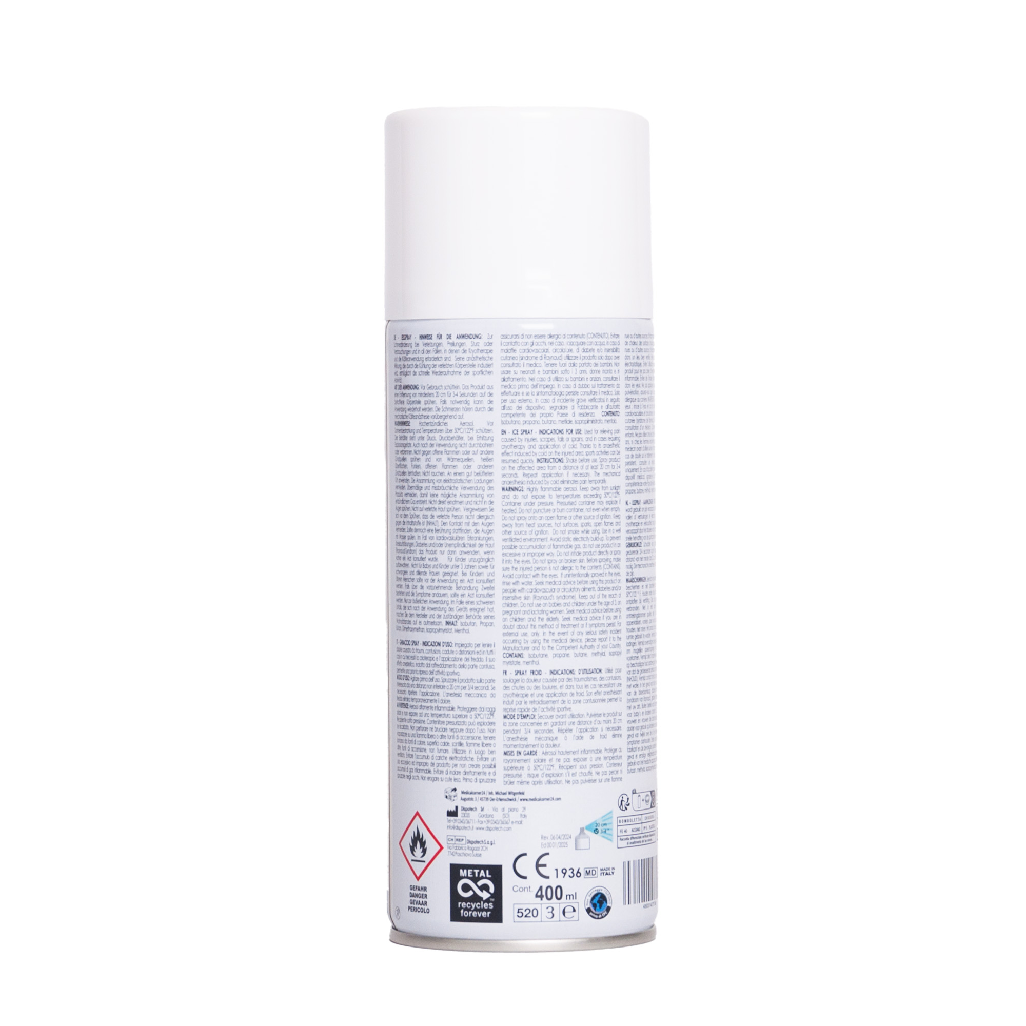 MC24 Kältespray, Eisspray, krampflösend, schmerzlindernd, 400 ml Dose