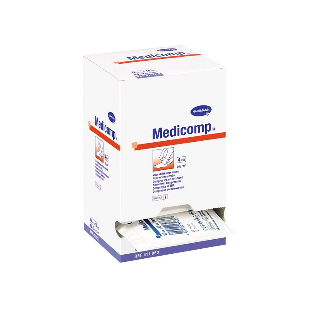 Hartmann Medicomp, 4-fach Vlieskompressen, 25 x 2 St., 10 x 10 cm