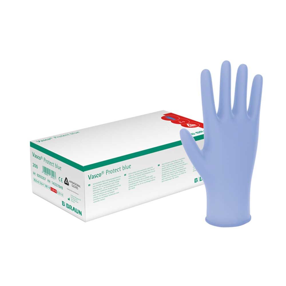 B.Braun Vasco® Protect Blue Nitrilhandschuh, antimikrobiell, pf, XS-XL