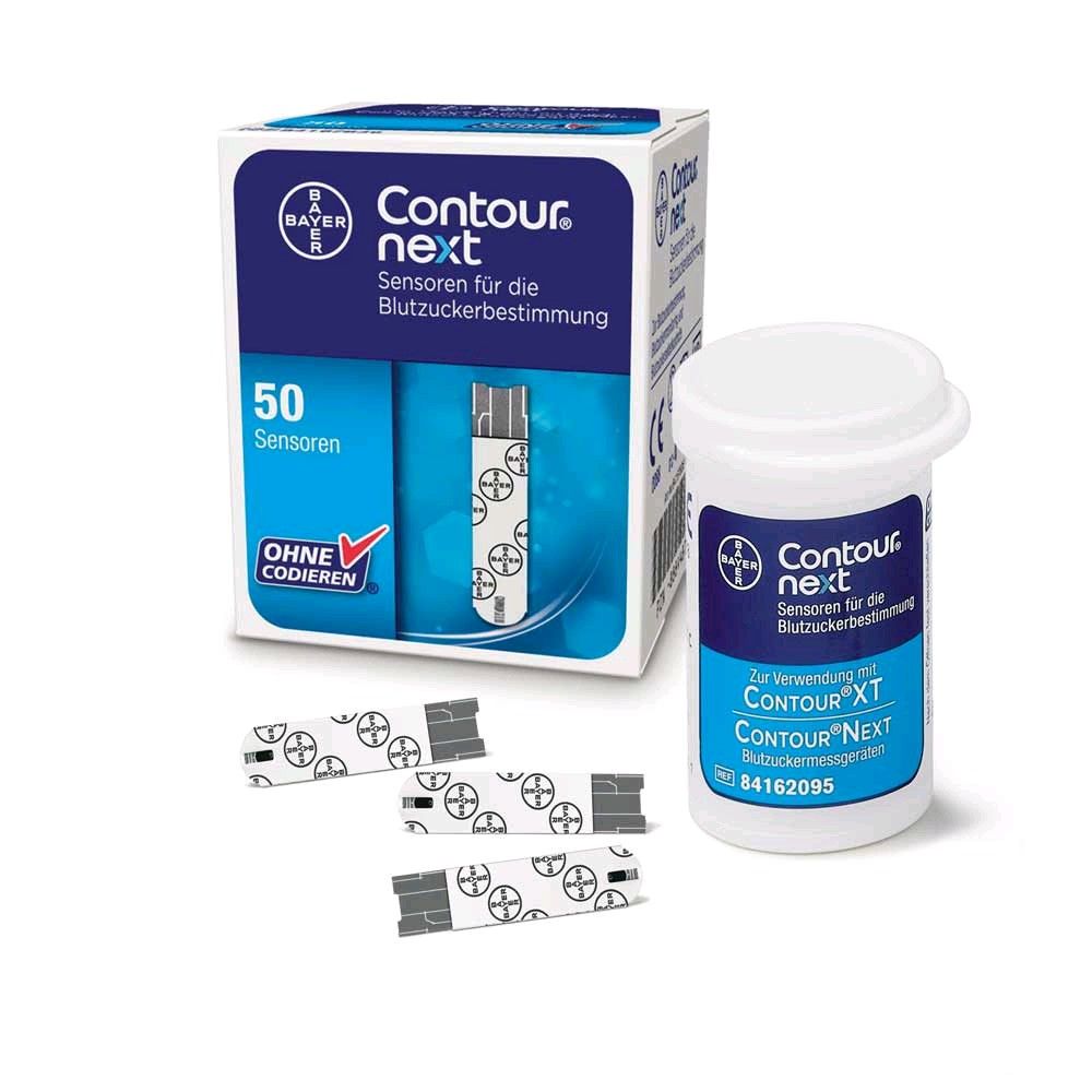 Bayer CONTOUR® NEXT Sensoren, Blutzuckerteststreifen, messgenau, 50 St