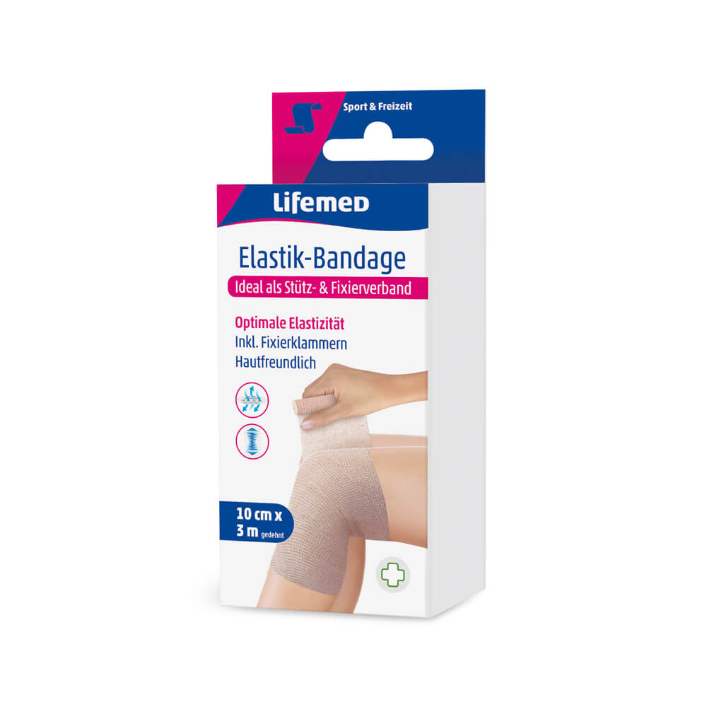 Elastik-Bandage, hautfreundlich, hautfraben, von Lifemed®, 3m x 10cm