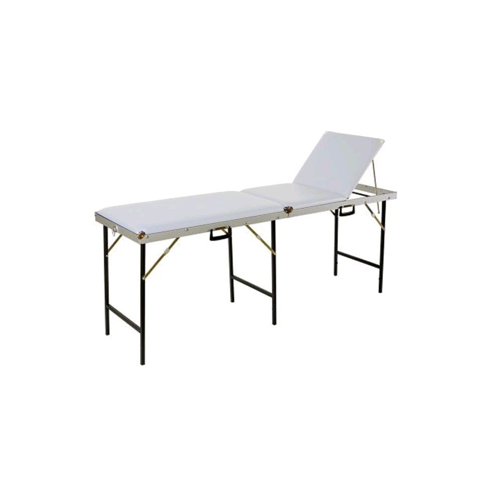 Mobile Behandlungsliege, Koffermassagebank 3-teilig, 56 cm, weiss