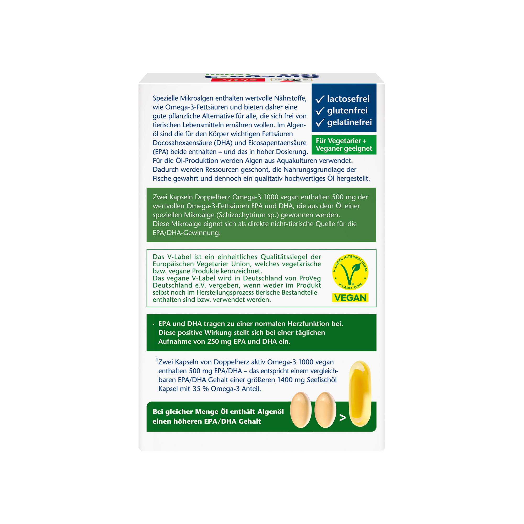 Doppelherz aktiv Omega-3, 1000 vegan, 120 Kapseln
