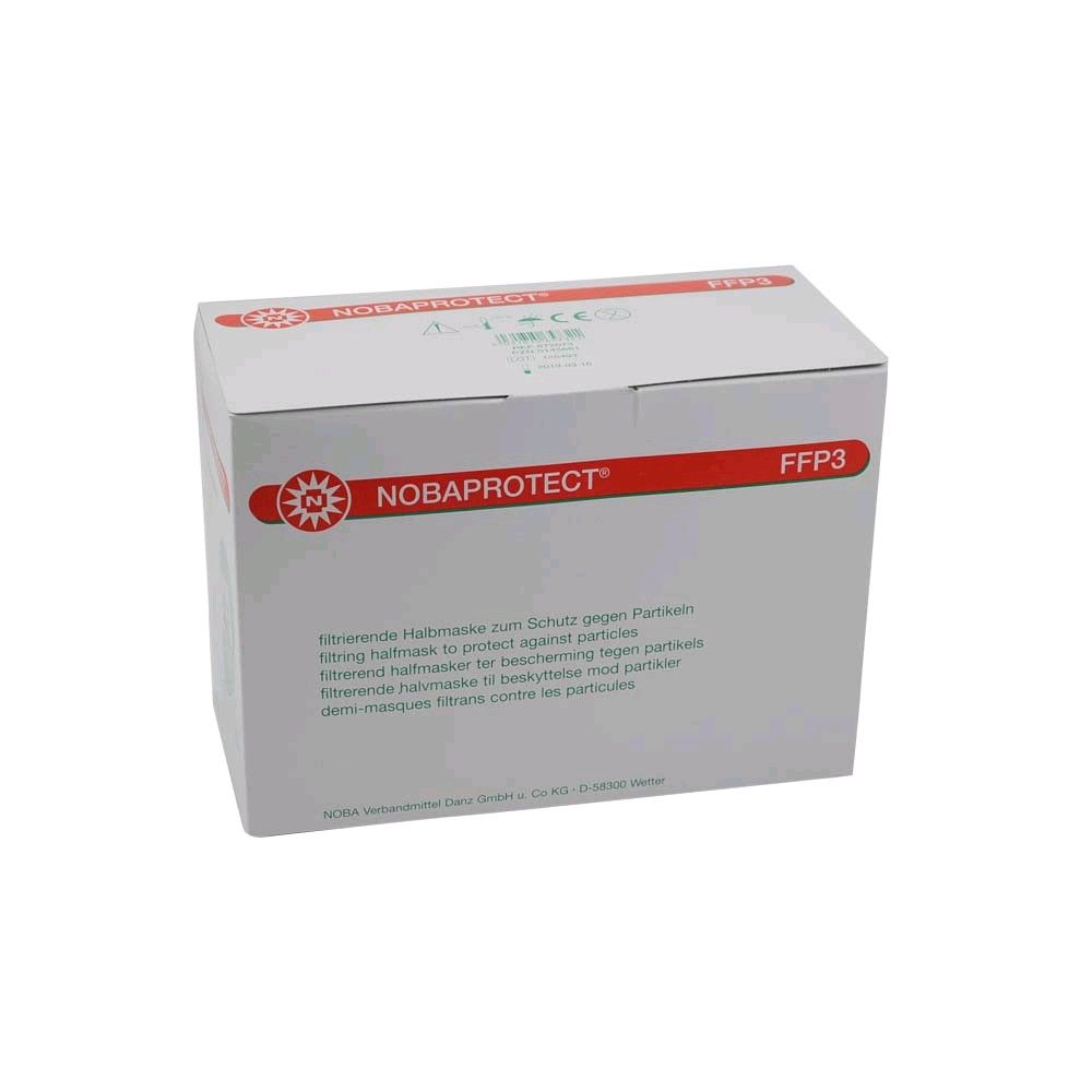 NOBAPROTECT® Atemschutzmaske, FFP3 Schutzstufe, ohne Ventil, 20 Stück