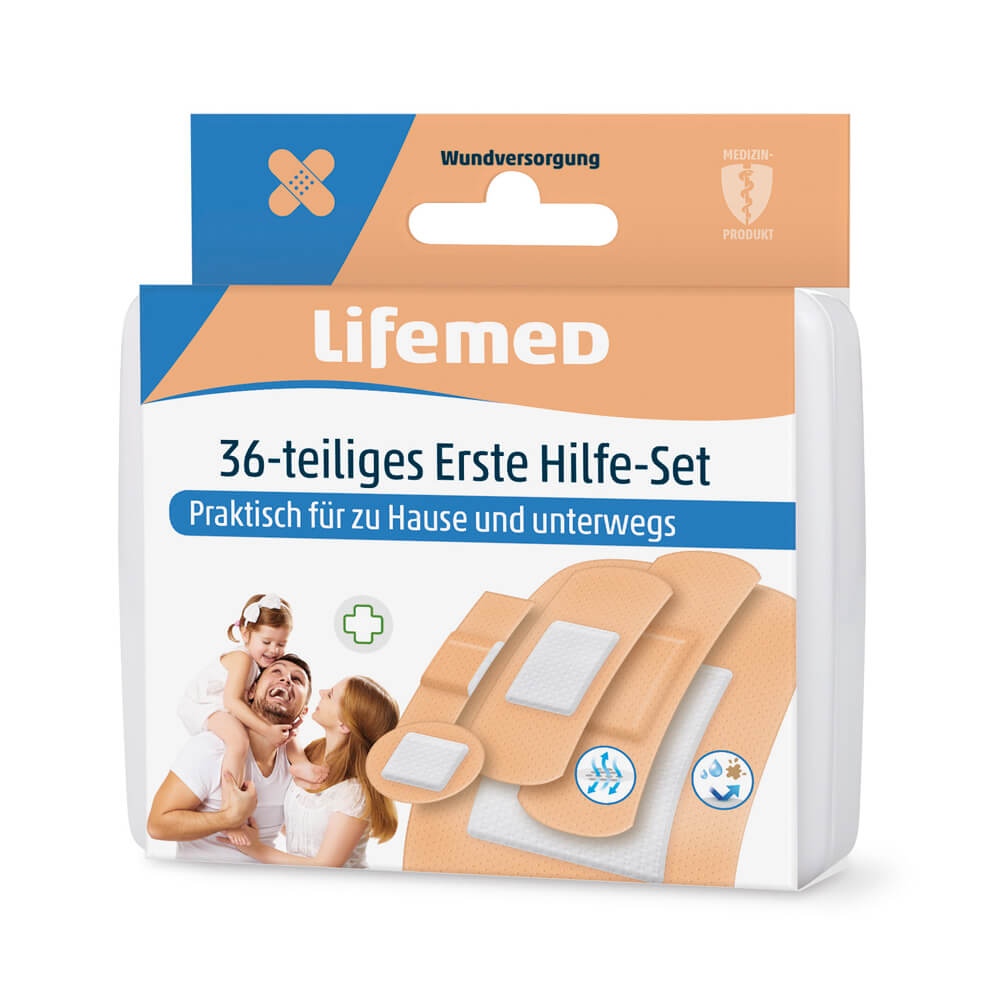 Erste-Hilfe-Set, Pflaster-Set, von Lifemed®, 36-teilig, 5 Größen