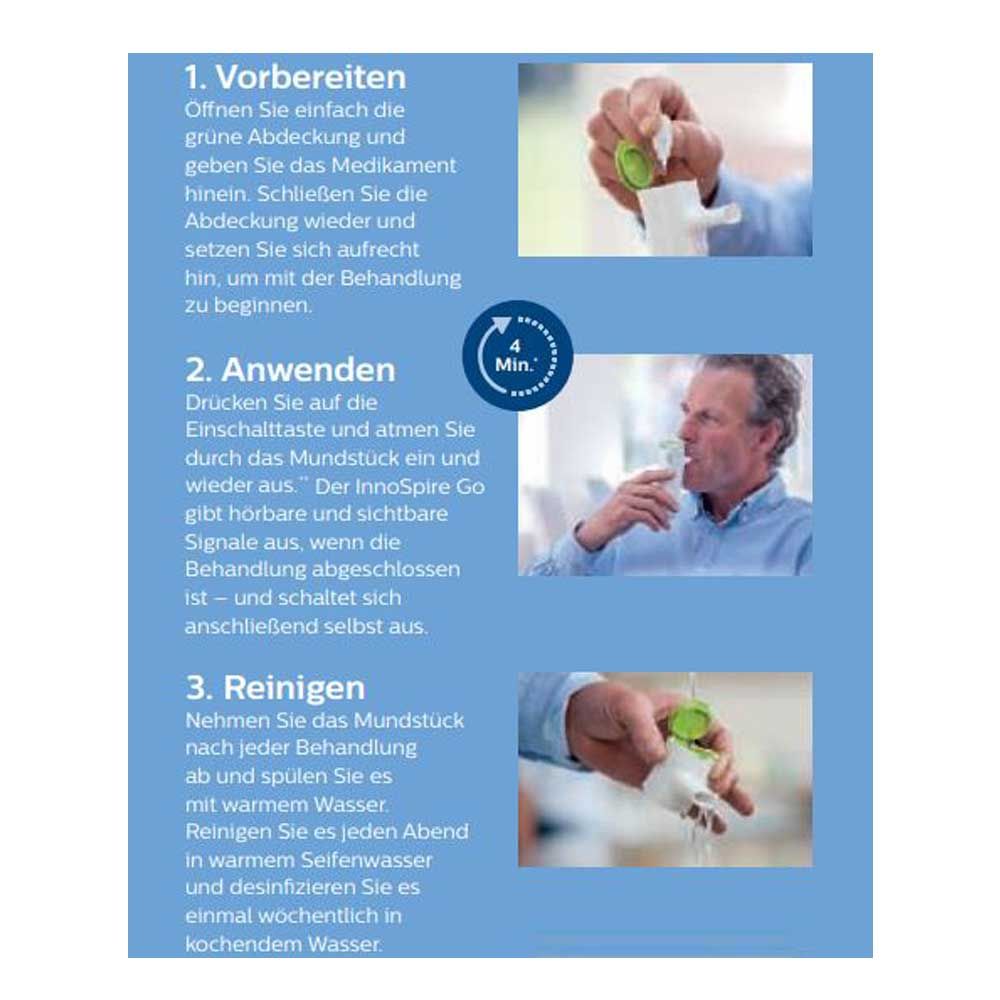 Philips Mesh-Vernebler InnoSpire Go, mobil, integrierter Akku