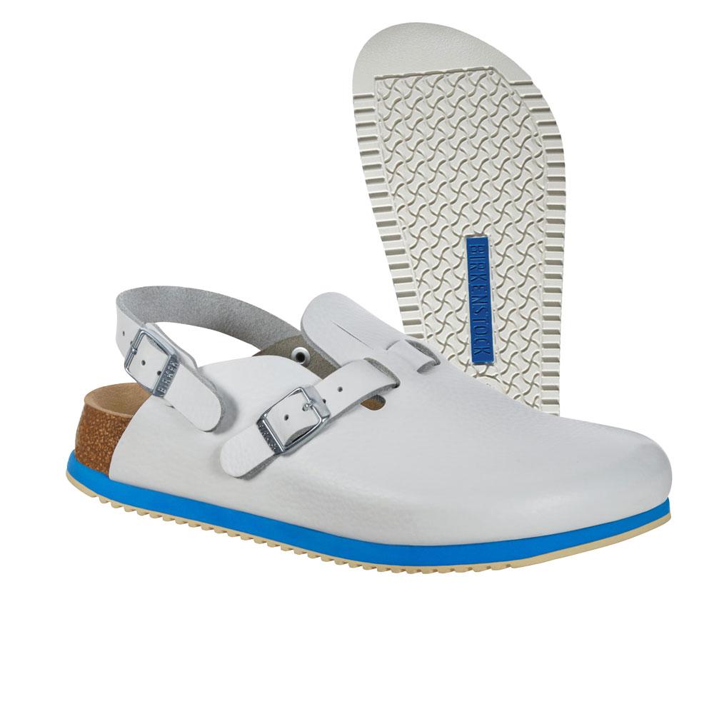 Birkenstock Kay SL Weichbettung, weiß-blau, Gr. 43