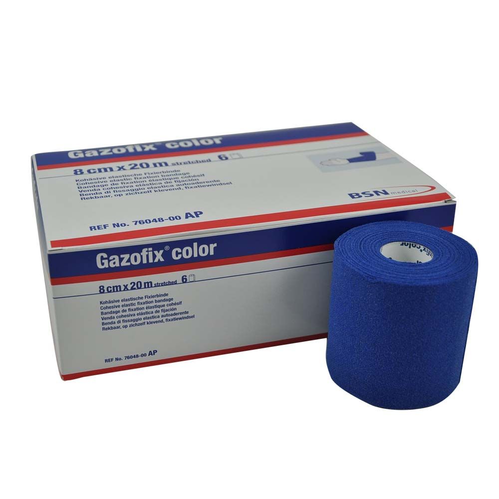 BSN Gazofix Color Fixierbinde, elastisch, 8cmx20m blau 1 Rolle