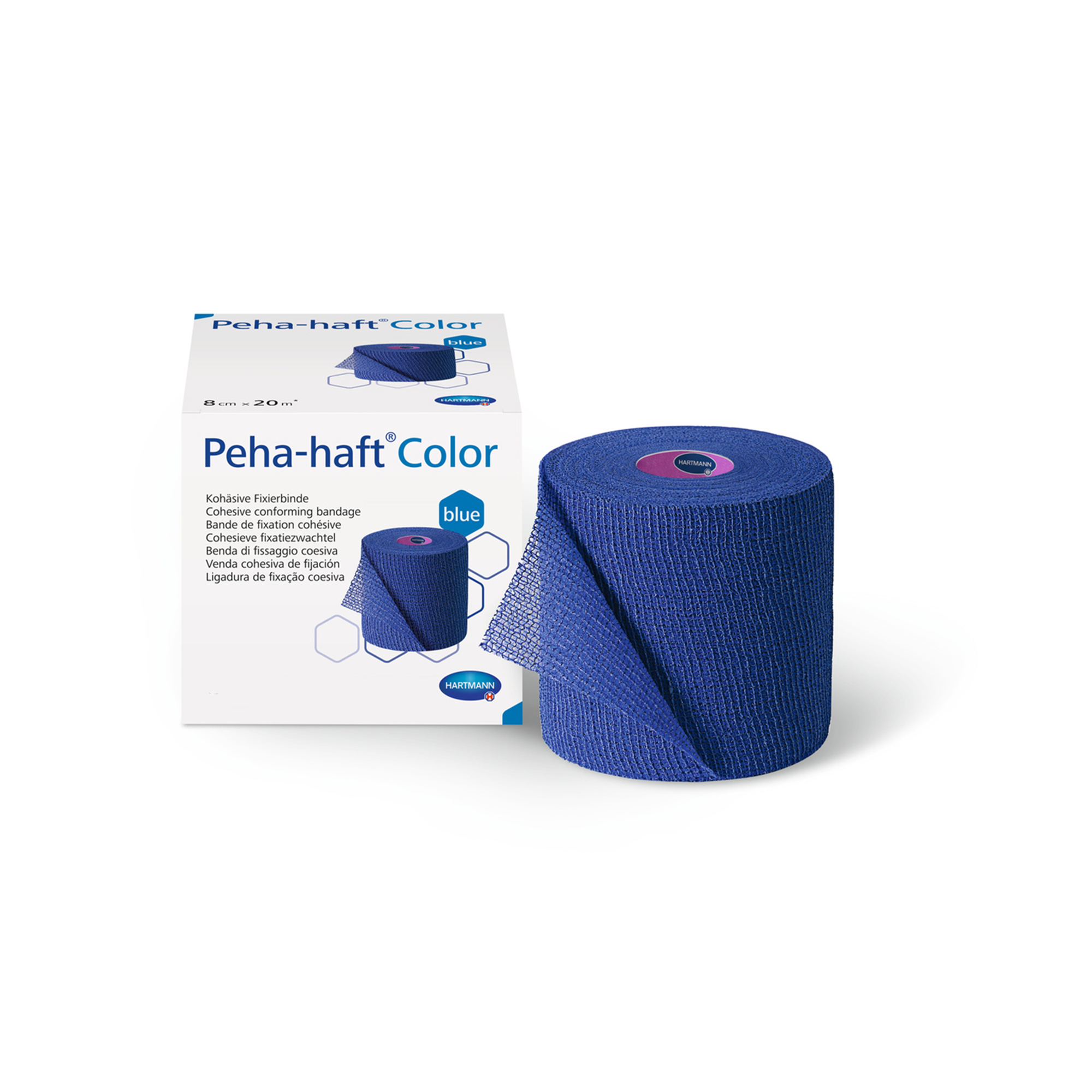 Hartmann Peha-haft® Color 8 cm blau, gedehnt 21m lang