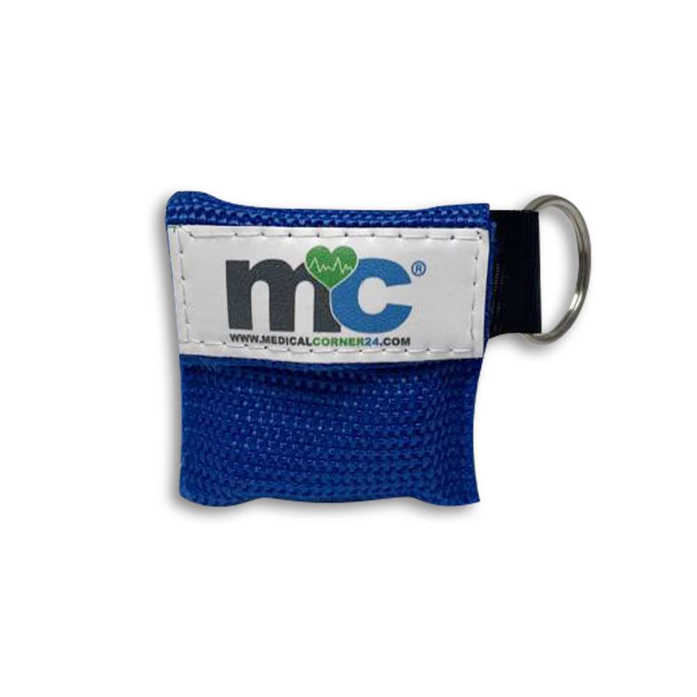 Medicalcorner24 Einmal-Notfallbeatmungstuch im Softcase mit Schlüsselanhänger