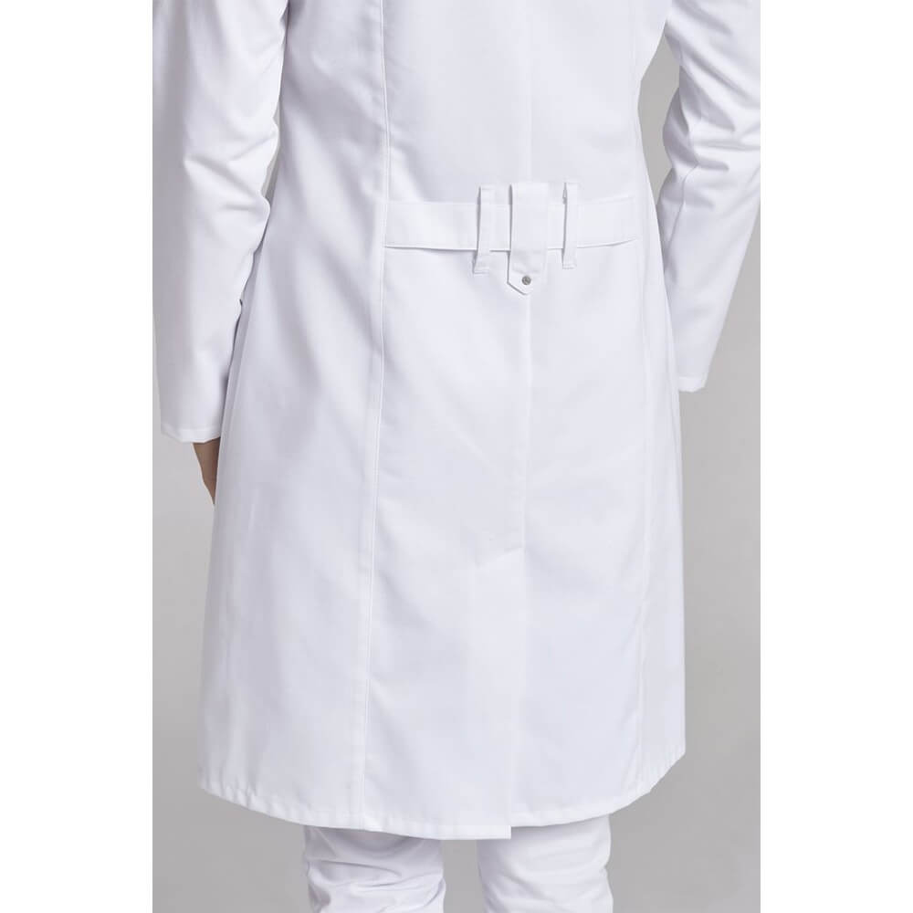 Leiber Mantel für Damen, Langarm, Seiten-/Piepertaschen, Weiß, Größe 44