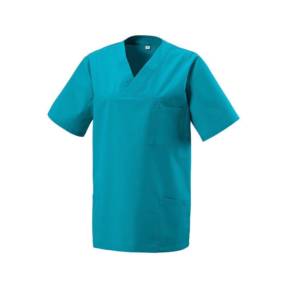 Exner Schlupfkasack, V-Ausschnitt, Brust-/Seitentaschen, teal, 5XL