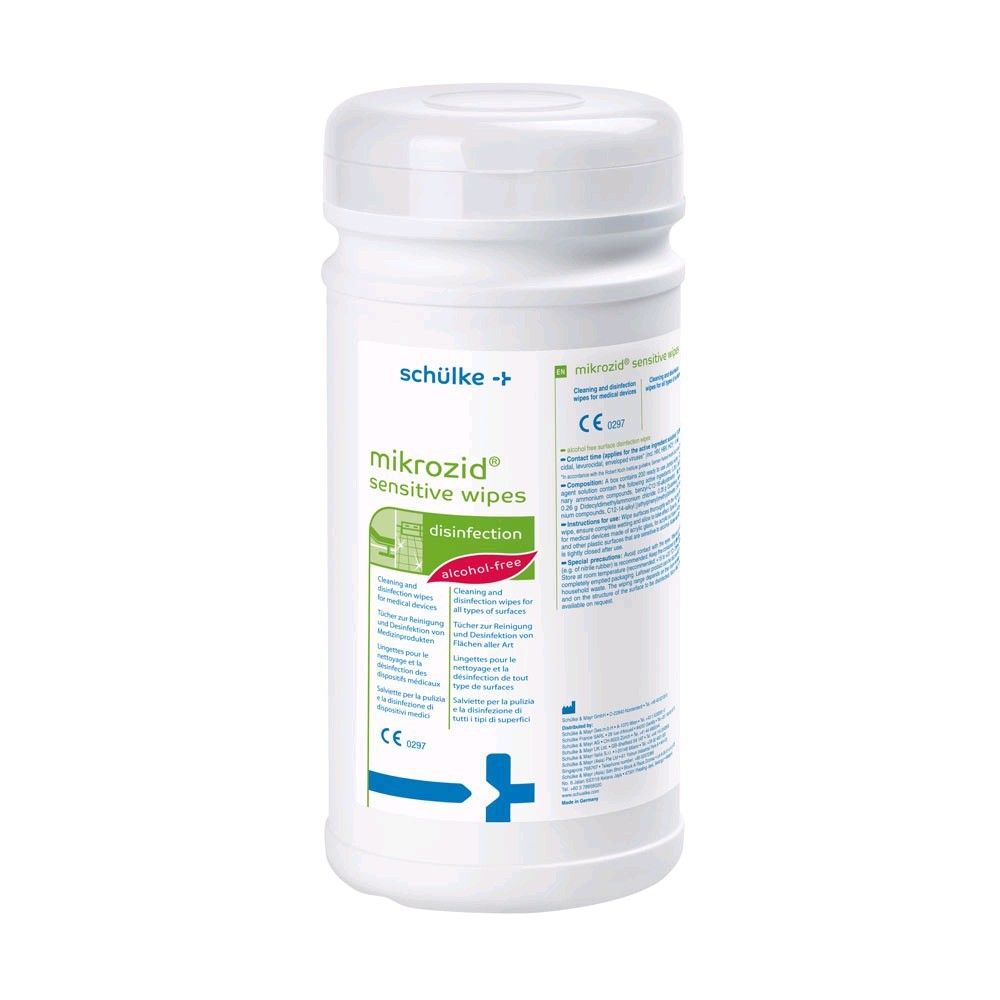 MHD 30.09.2022 Schülke Mikrozid® Sensitive Desinfektionstücher, 14x18cm, 120St, Dose