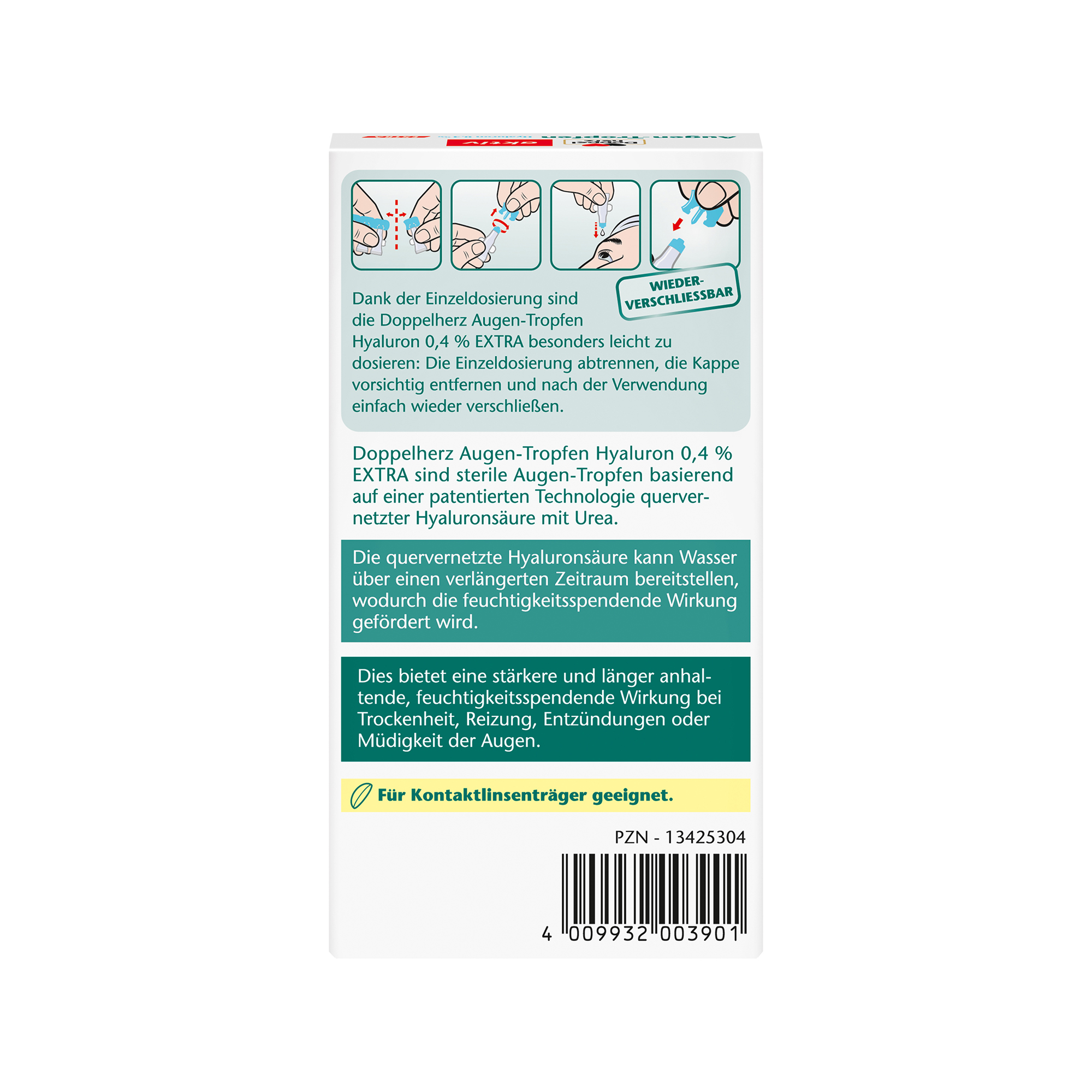 Doppelherz aktiv Augen-Tropfen, Hyaluron 0,4% 10 x 0,5ml