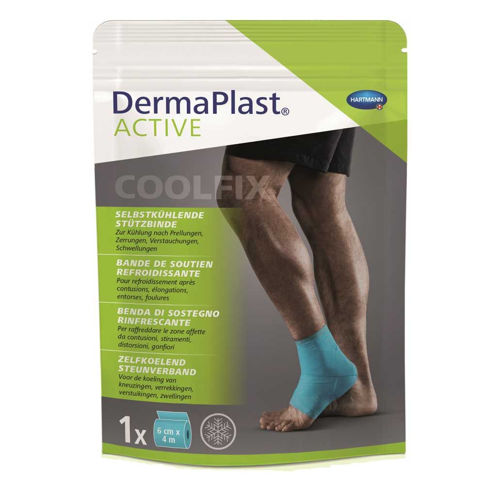 Hartmann DermaPlast CoolFix, kühlende Stützbinde, 6 cm x 4 m, türkis