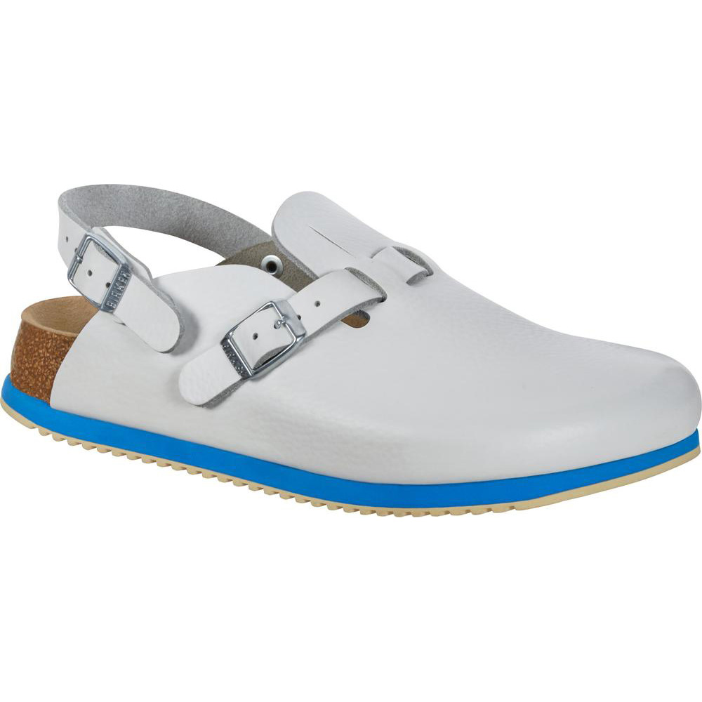 Birkenstock Kay SL Weichbettung, weiß-blau, Gr. 43