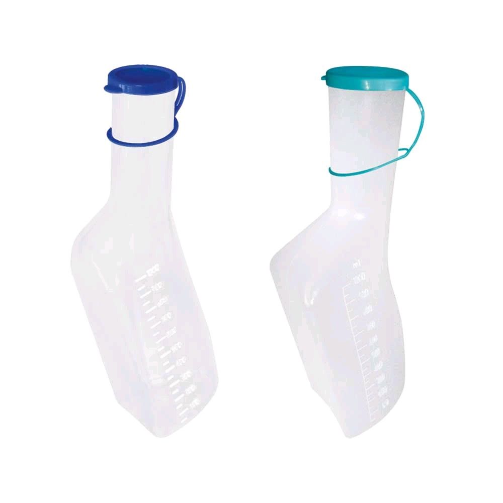 Ratiomed Urinflasche für Männer, eckig, durchscheinend, Deckel 1 Liter