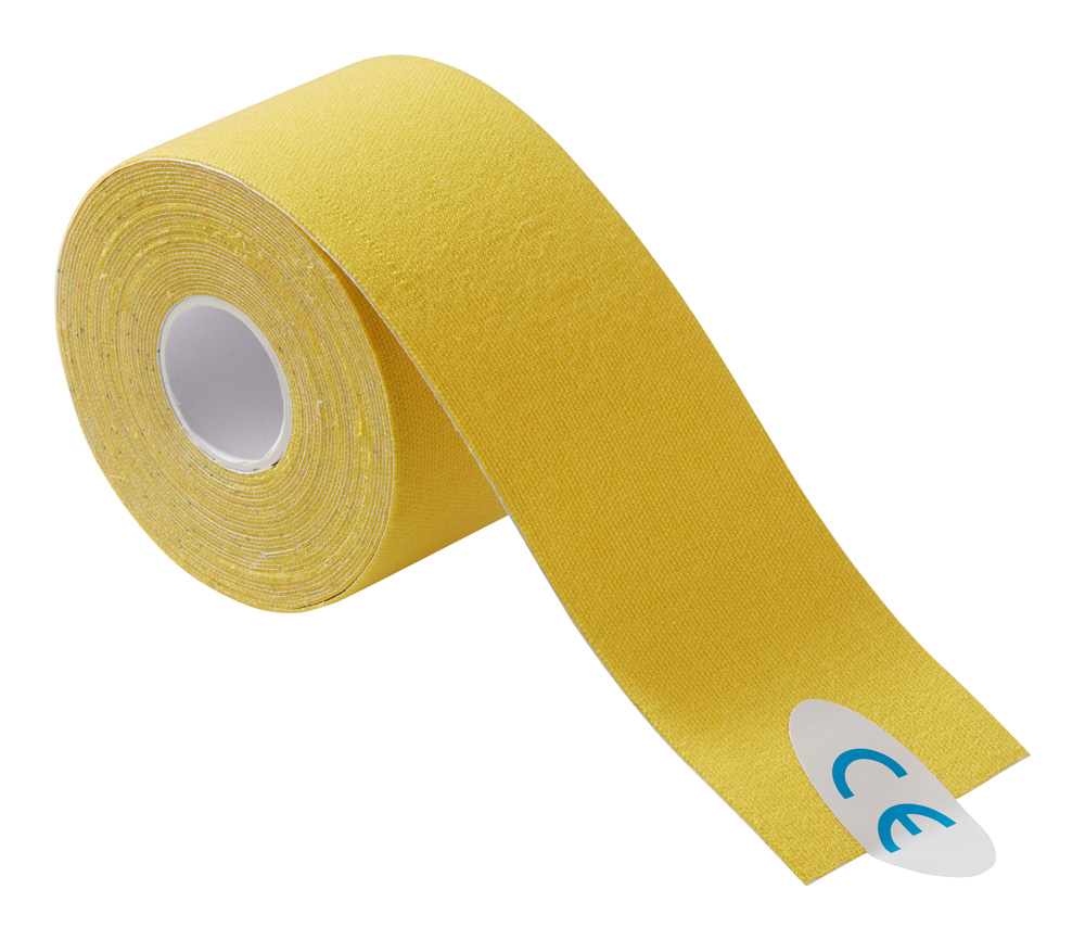 Medicalcorner24 Power Kinesiologie Tape, 5 cm x 5 m, 1 Rolle, gelb