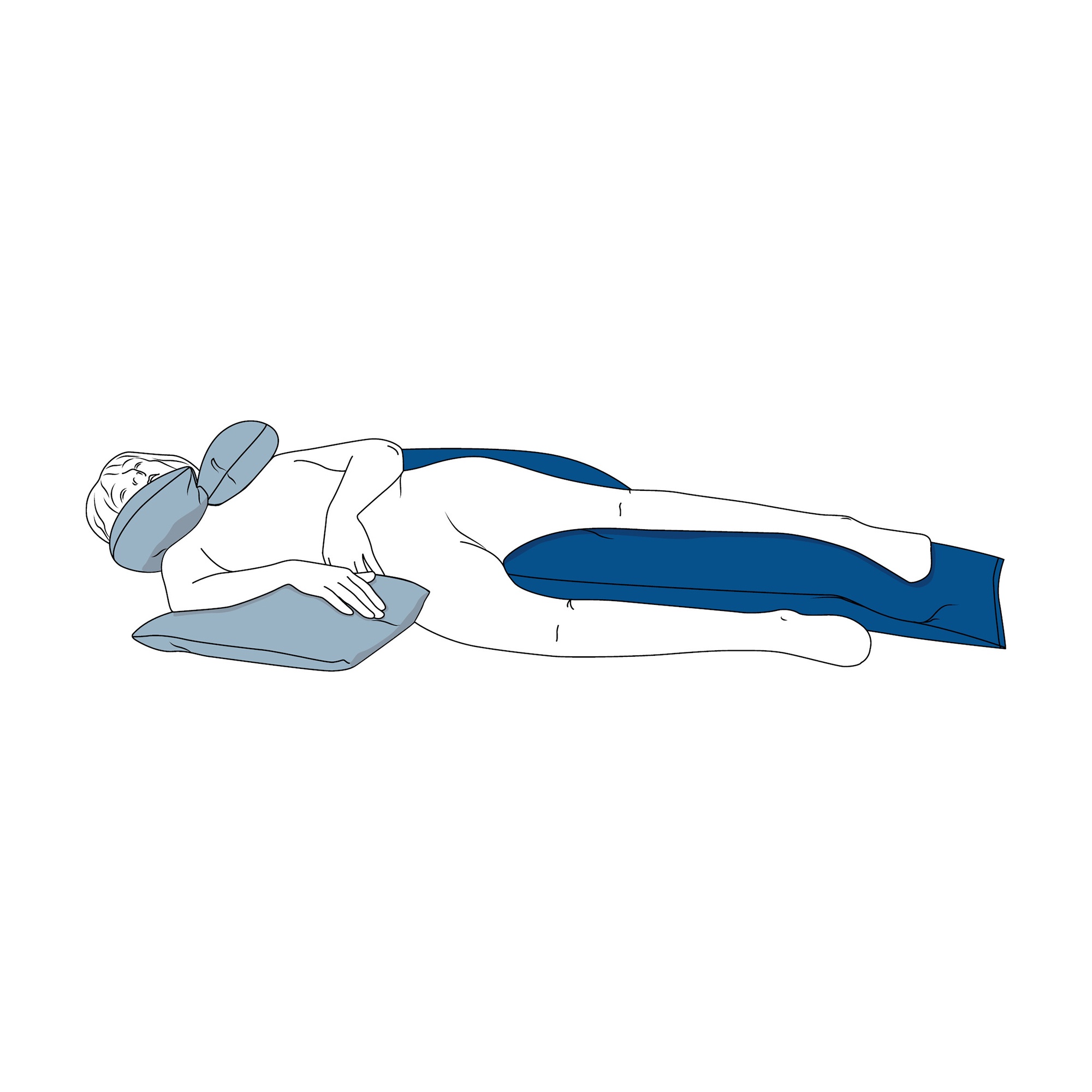 SHP CAREPUR Seitenlagerungskissen M (-15% Füllung), blau, 180 x 31 cm