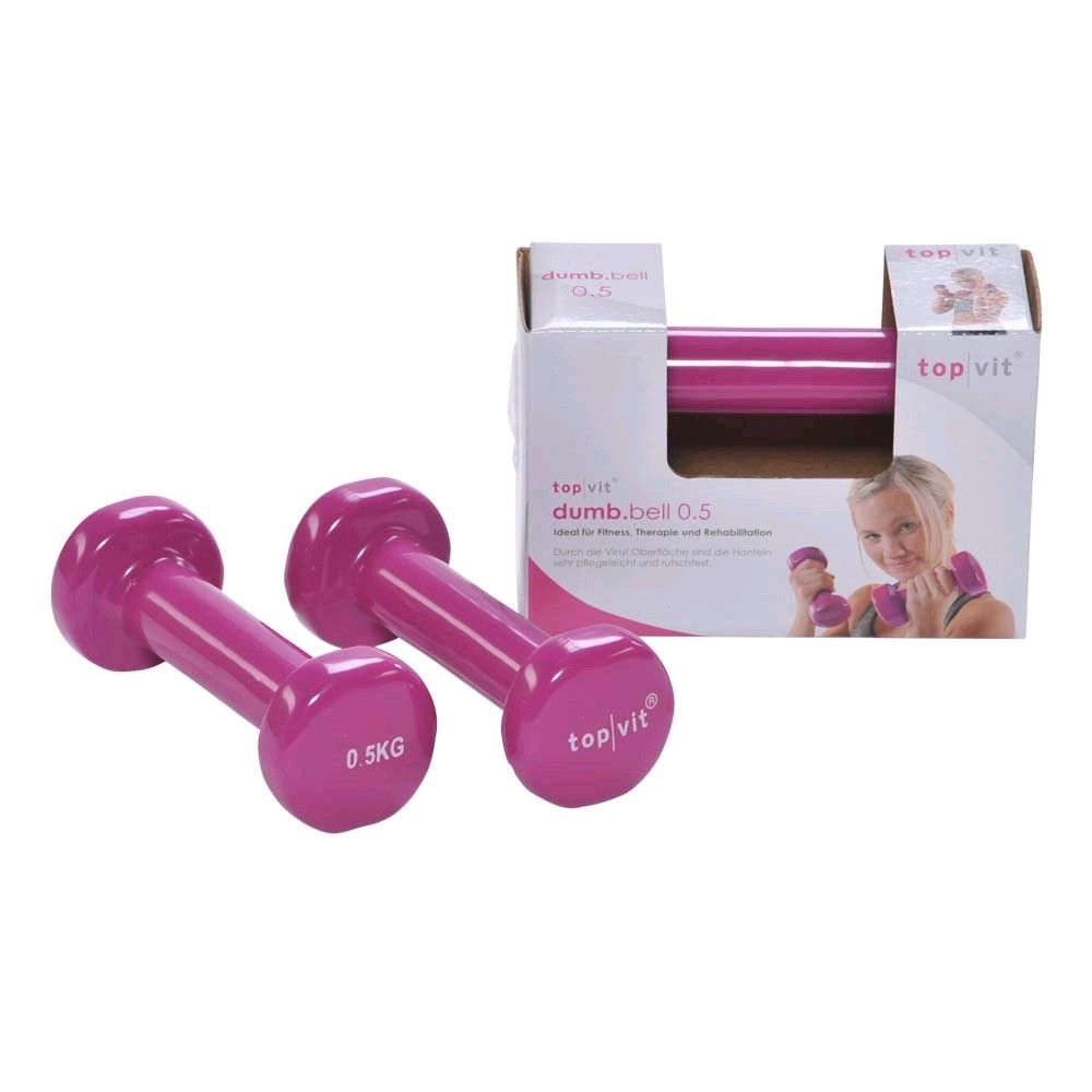 Pader top/vit® dumb.bell, Hanteln mit Vinylüberzug, 0,5 kg, pink