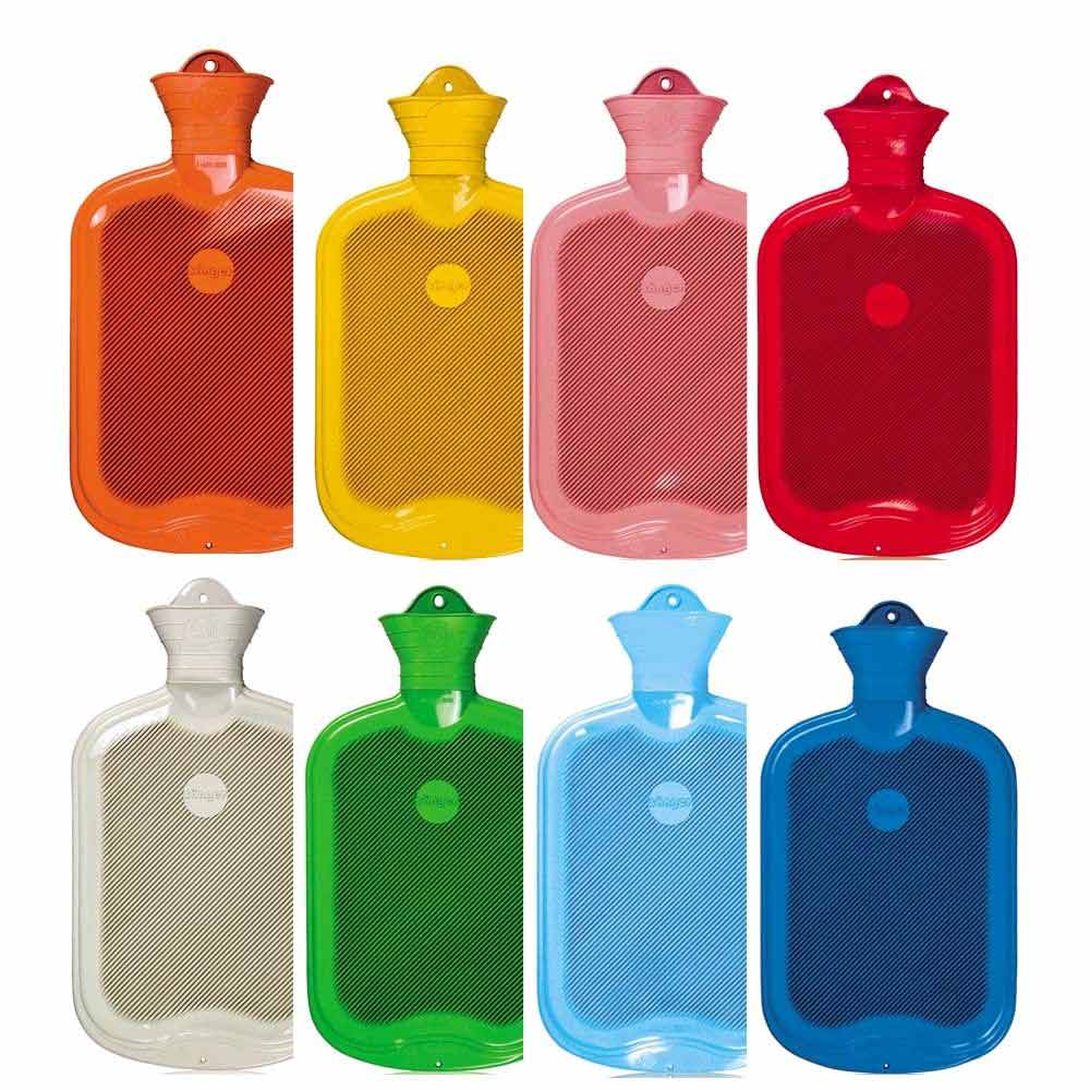 Sänger Gummi-Wärmflasche, glatt + Lamellen, 2 Liter, versch. Farben