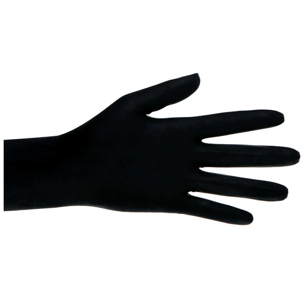 Black Ninja, Latex Einmalhandschuhe von Ampri, puderfrei, Gr. S