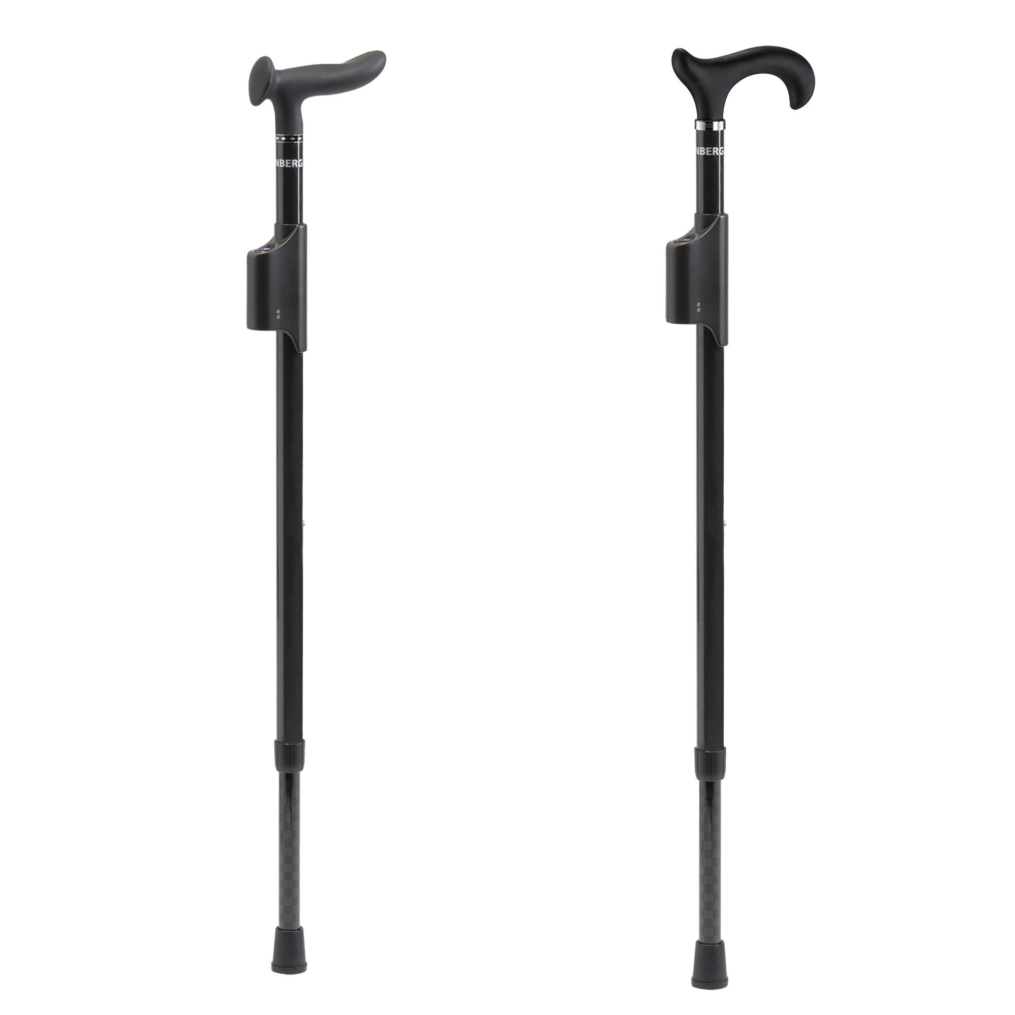 Parkinsonstock 120 kg, Laser Licht, DRUCKKNOPF mit zwei versch. Griffen und Farben von Ossenberg