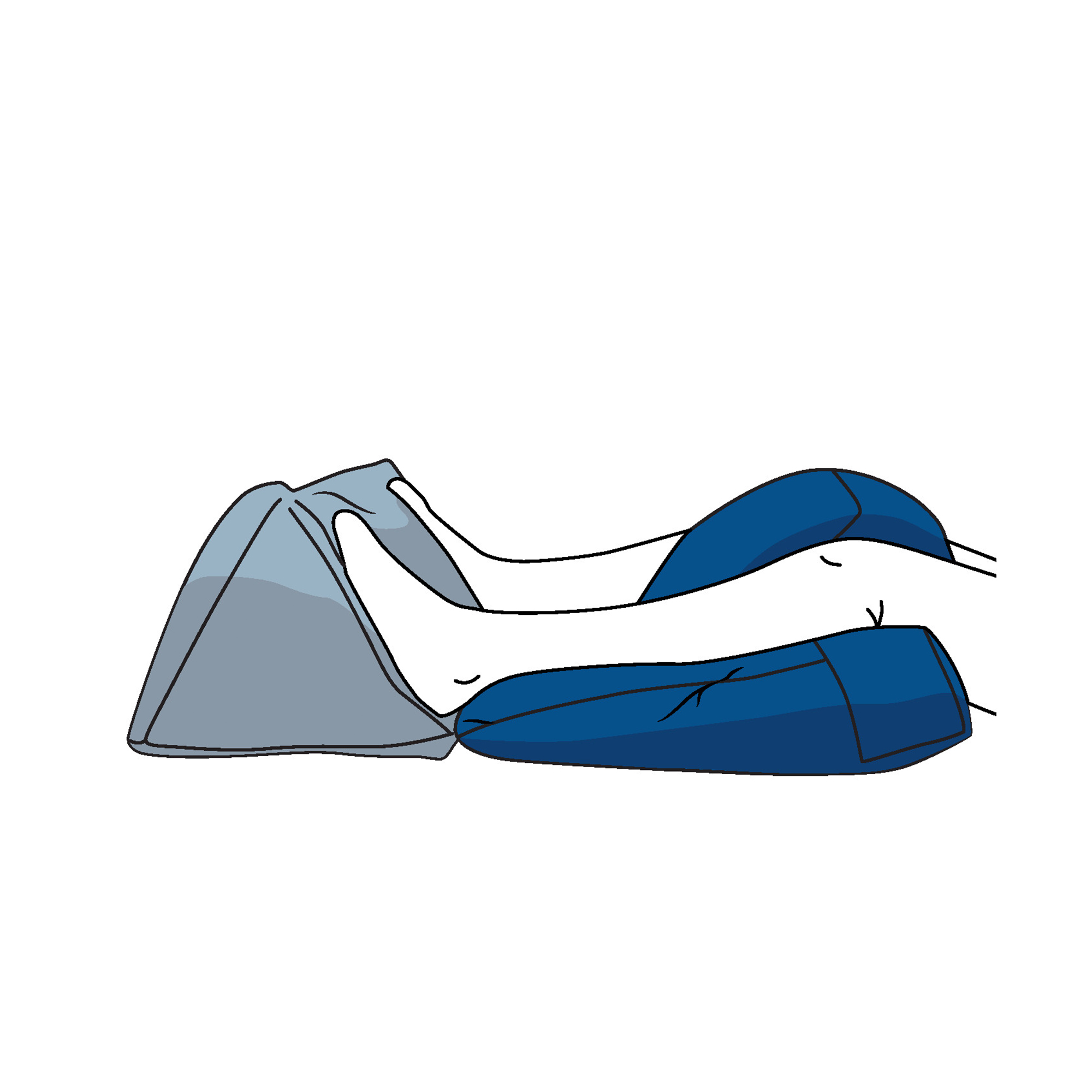SHP CAREPUR Semi-Fowler-Kissen M, blau, 65 x 50 x 15 cm