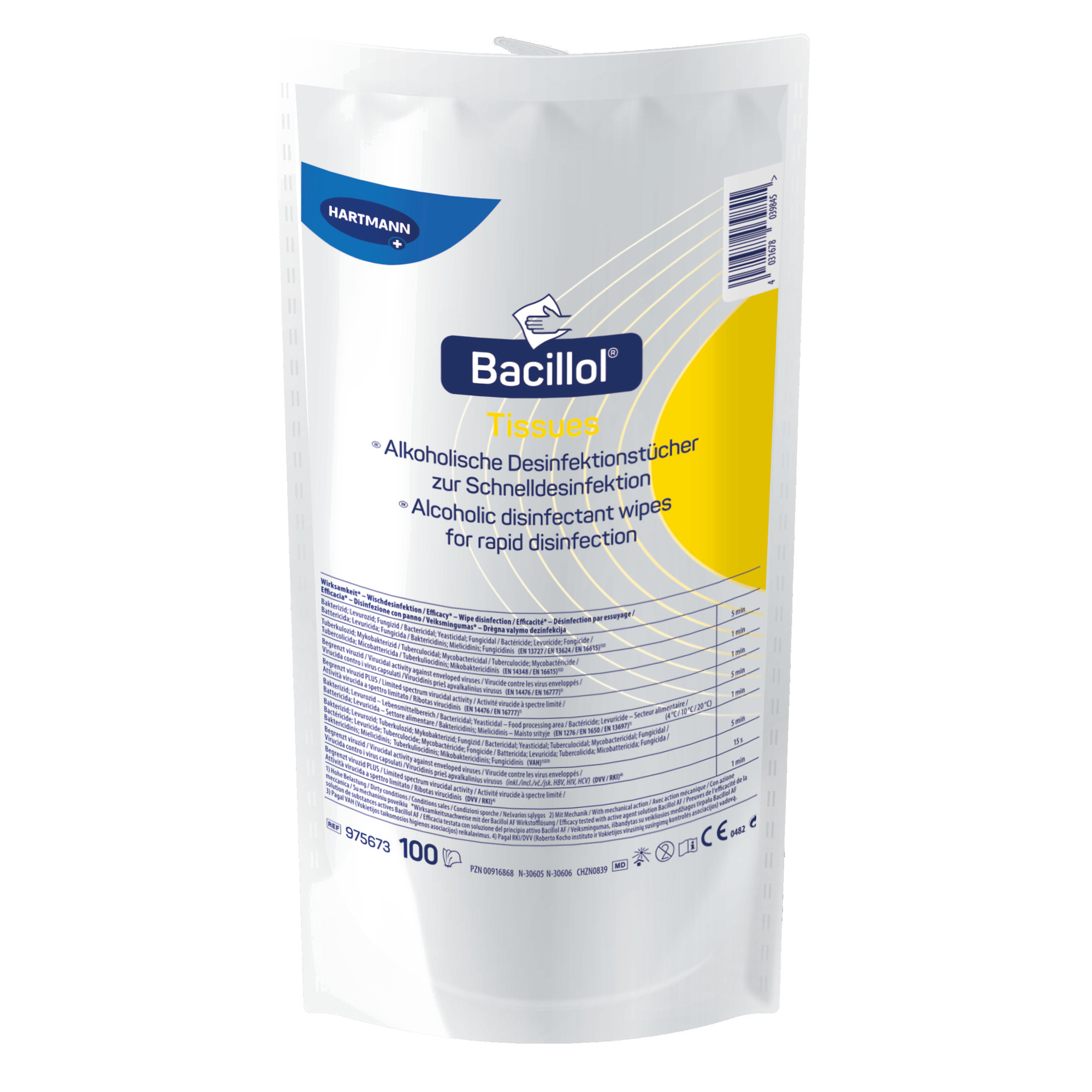 Bacillol Tissues, Desinfektionstücher, Nachfüllpack mit 100 Tüchern