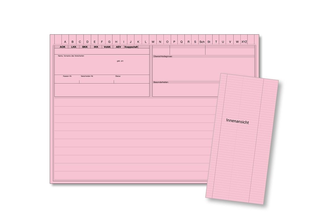 Meyer-Wagenfeld Karteitasche A5, 190 g/qm, rosa, 2000St