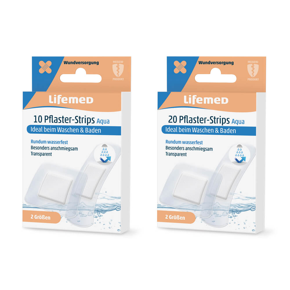 Pflasterstrips Aqua, transparent, von Lifemed®, 2 Größen