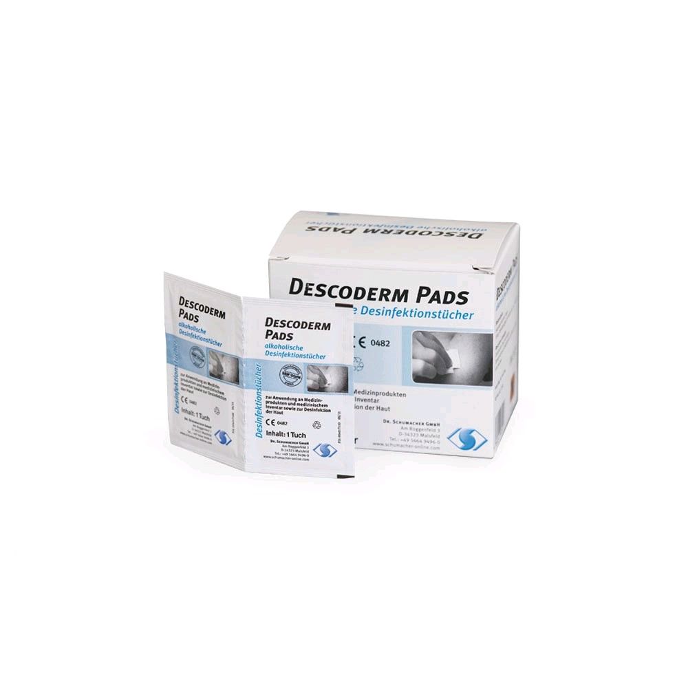 Dr Schumacher Descoderm Pads, Alkoholtupfer, 50 Doppelsachets