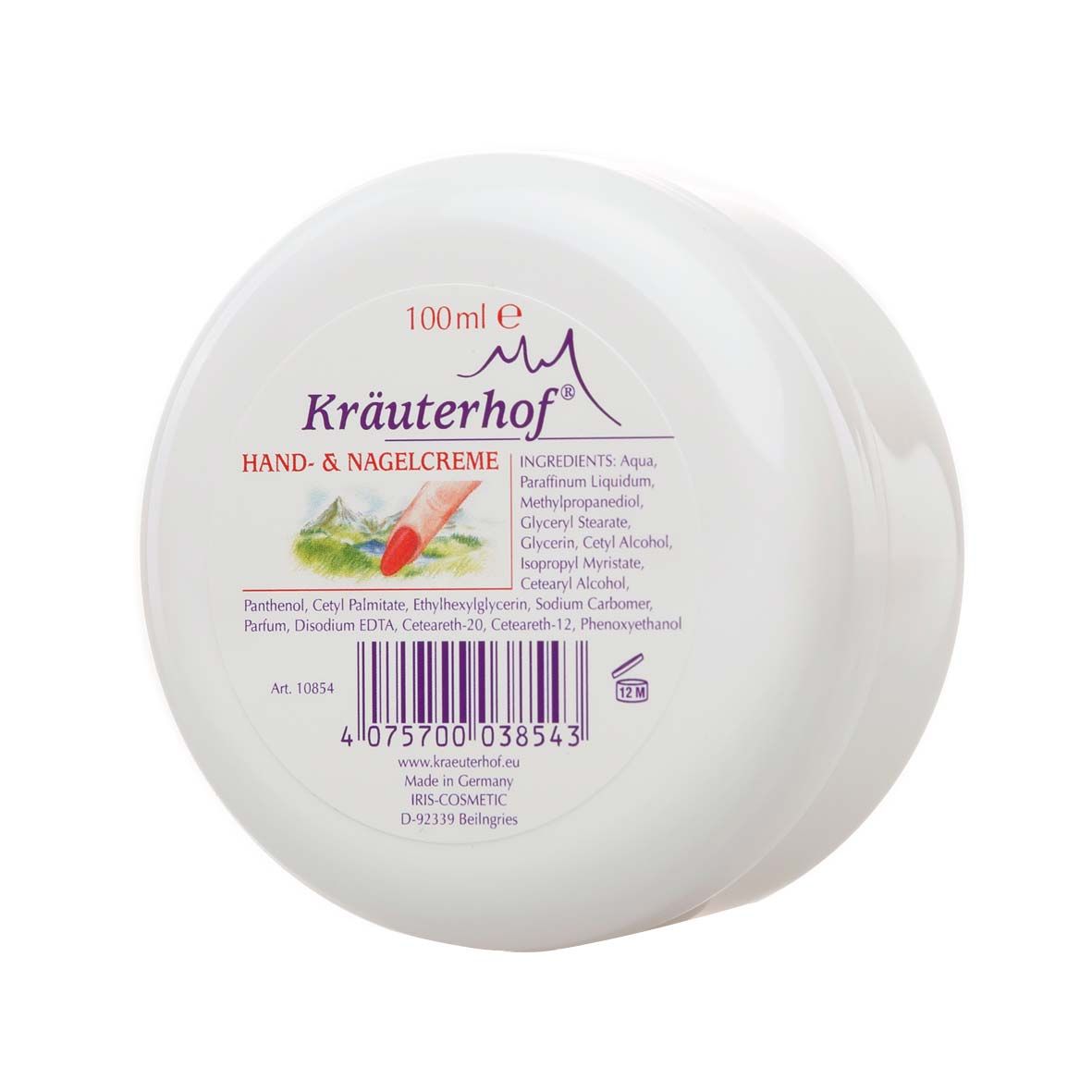 Asam Kräuterhof® Hand- / Nagelcreme, mit Vitaminen, 100ml Tiegel