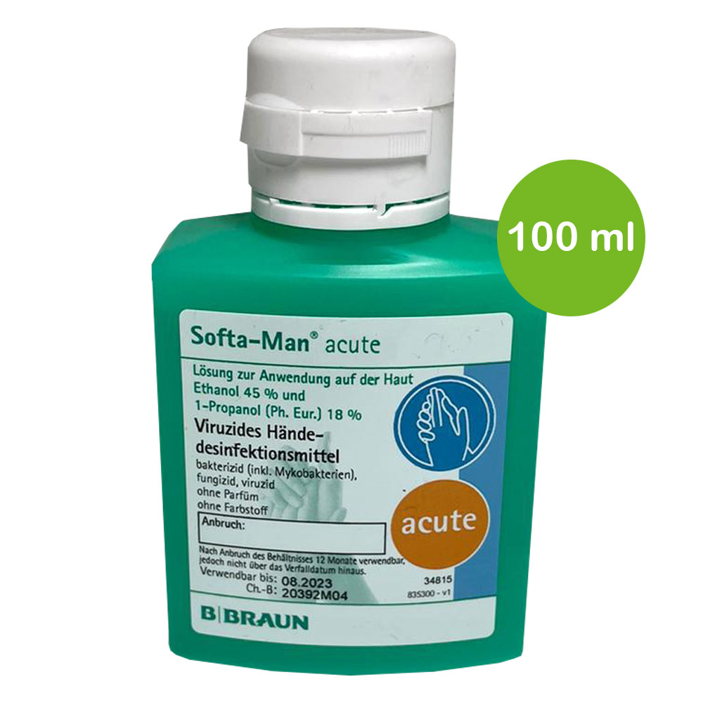 B.Braun Händedesinfektion Softa-Man® acute, Viruzides,100ml Fl.