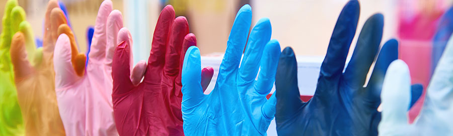 Vitril Handschuhe in unterschiedlichen Farben