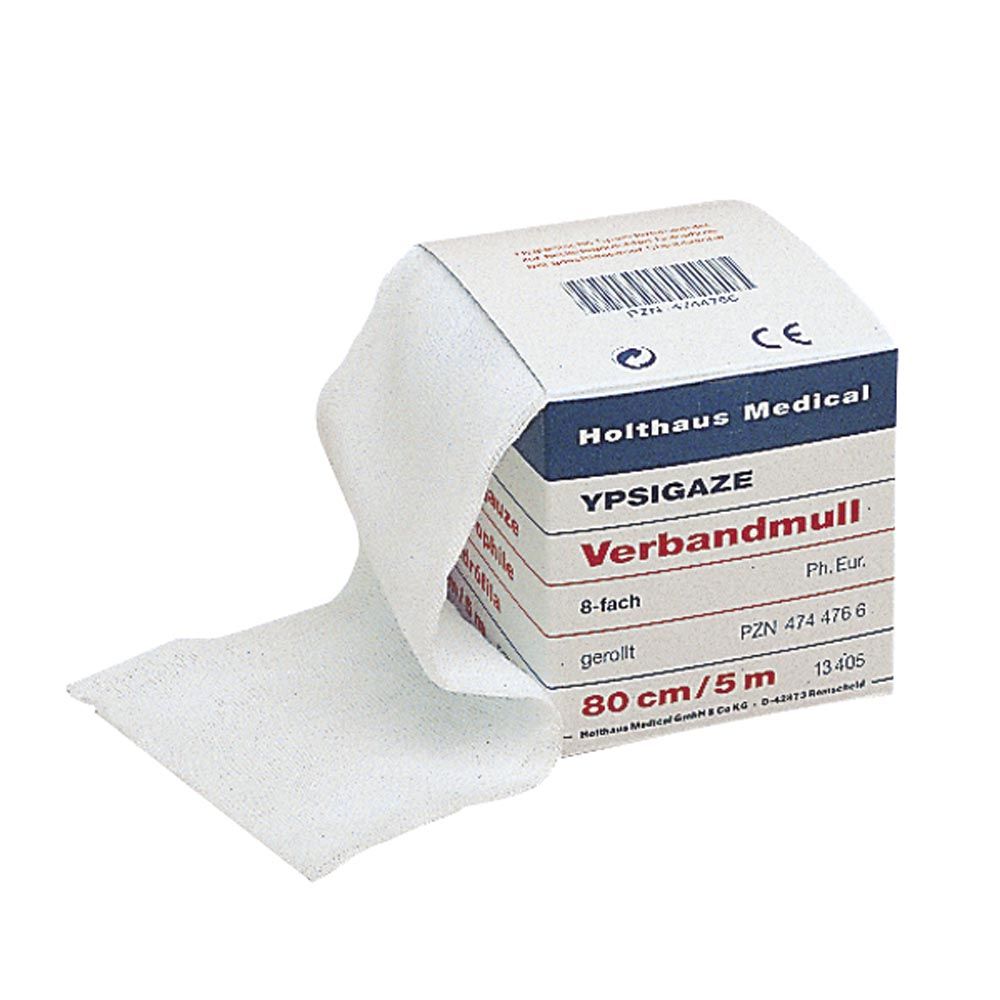 Holthaus Medical YPSIGAZE Verbandmull, 8-fach, gerollt