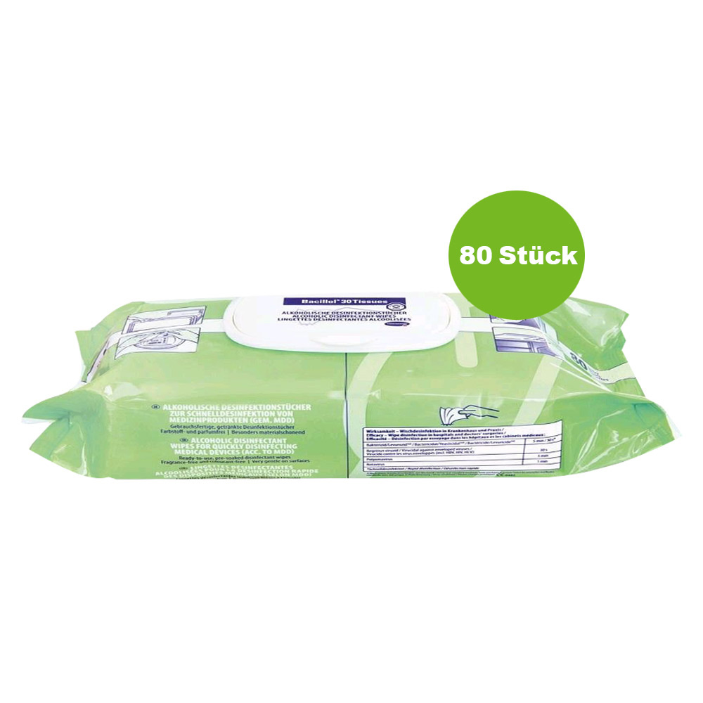 Schnell-Desinfektionstücher Bacillol® 30 Tissues von BODE, 80 Stück
