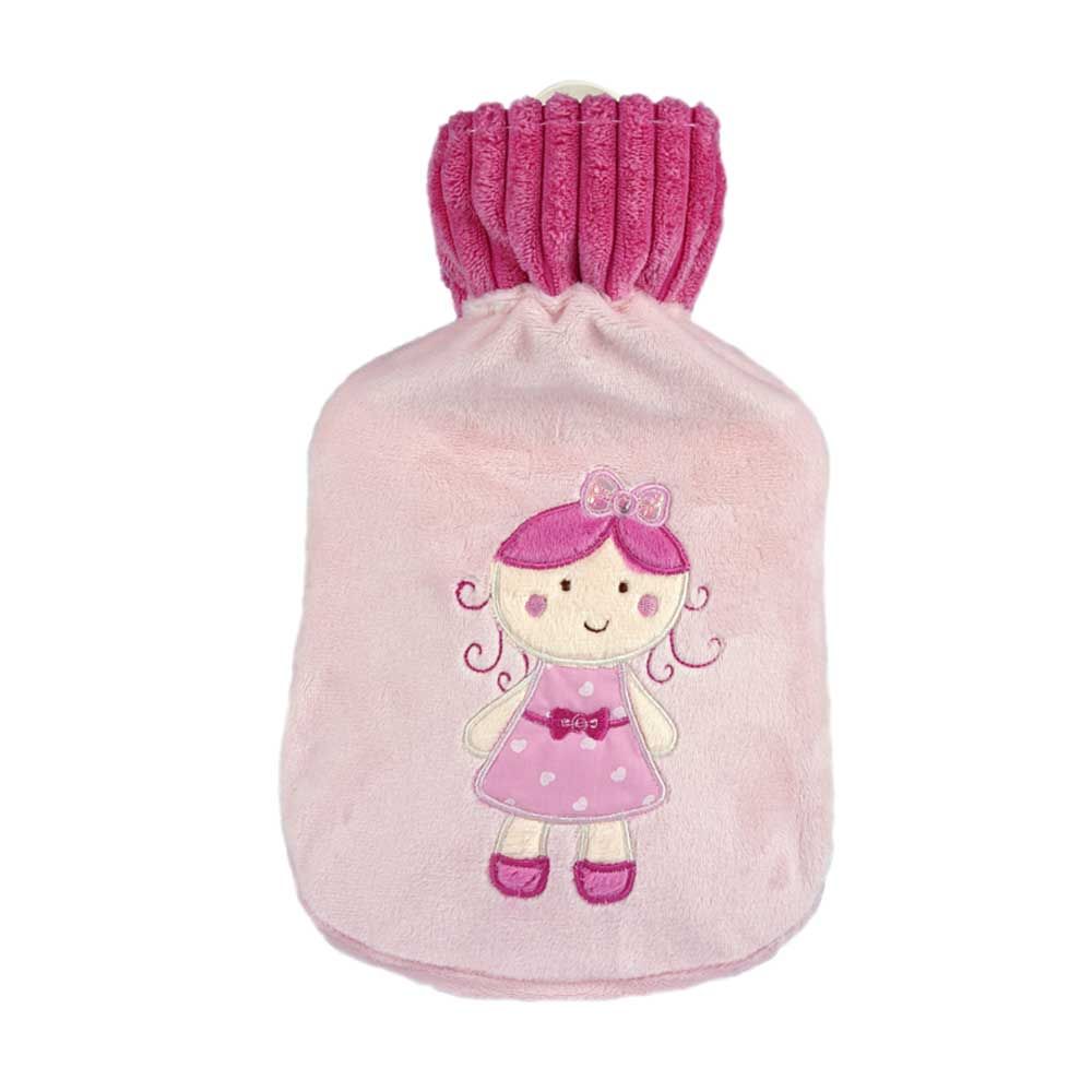 Sänger Kinder-Wärmflasche mit Bezug Fee Finja, weich, rosa, 0,8 L