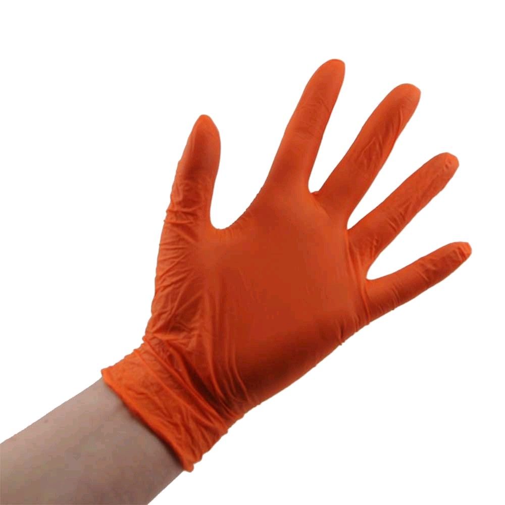 Nitril Einmal-Handschuhe Style Orange von Ampri, puderfrei, XL