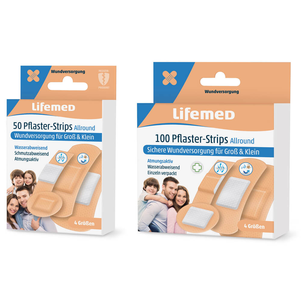 Pflasterstrips Allround, hautfarben, von Lifemed®, 4 Größen