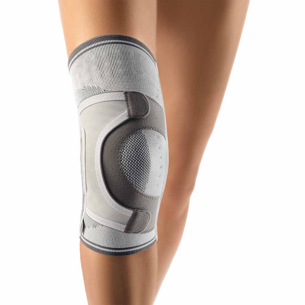 Bort Asymmetric Kniegelenkbandage, silber, links, M+
