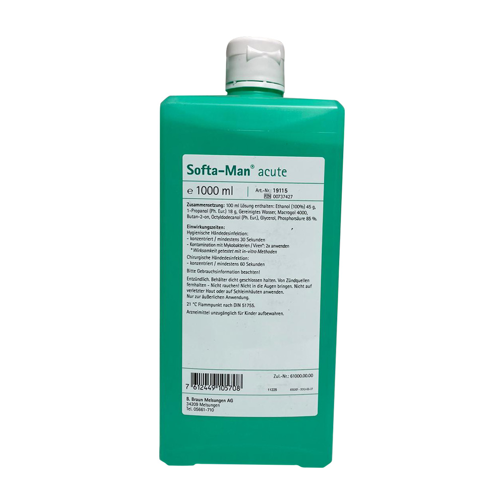 B.Braun Händedesinfektion Softa-Man® acute, Viruzides, 1000ml Fl.