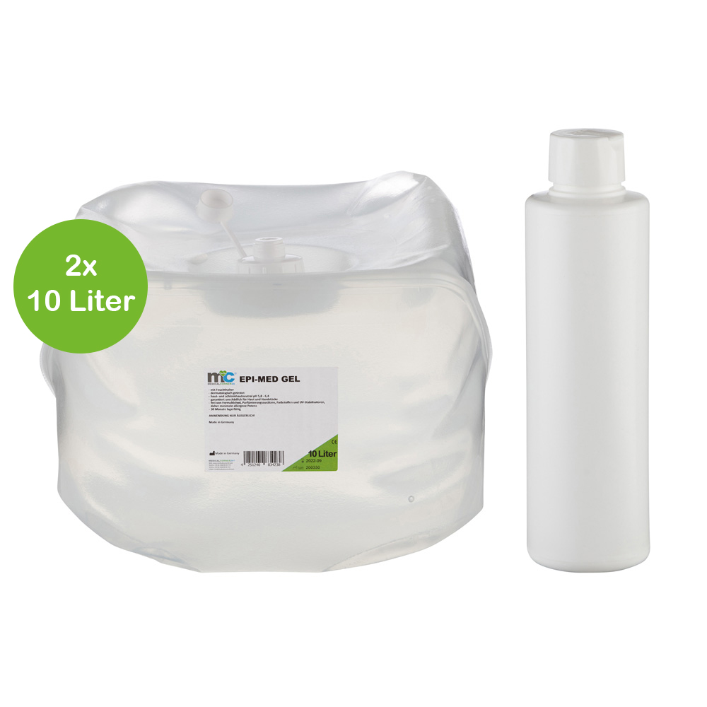 IPL Gel Epimed, IPL Kontaktgel, 2 x 10 Liter Cubitainer / Leerflasche