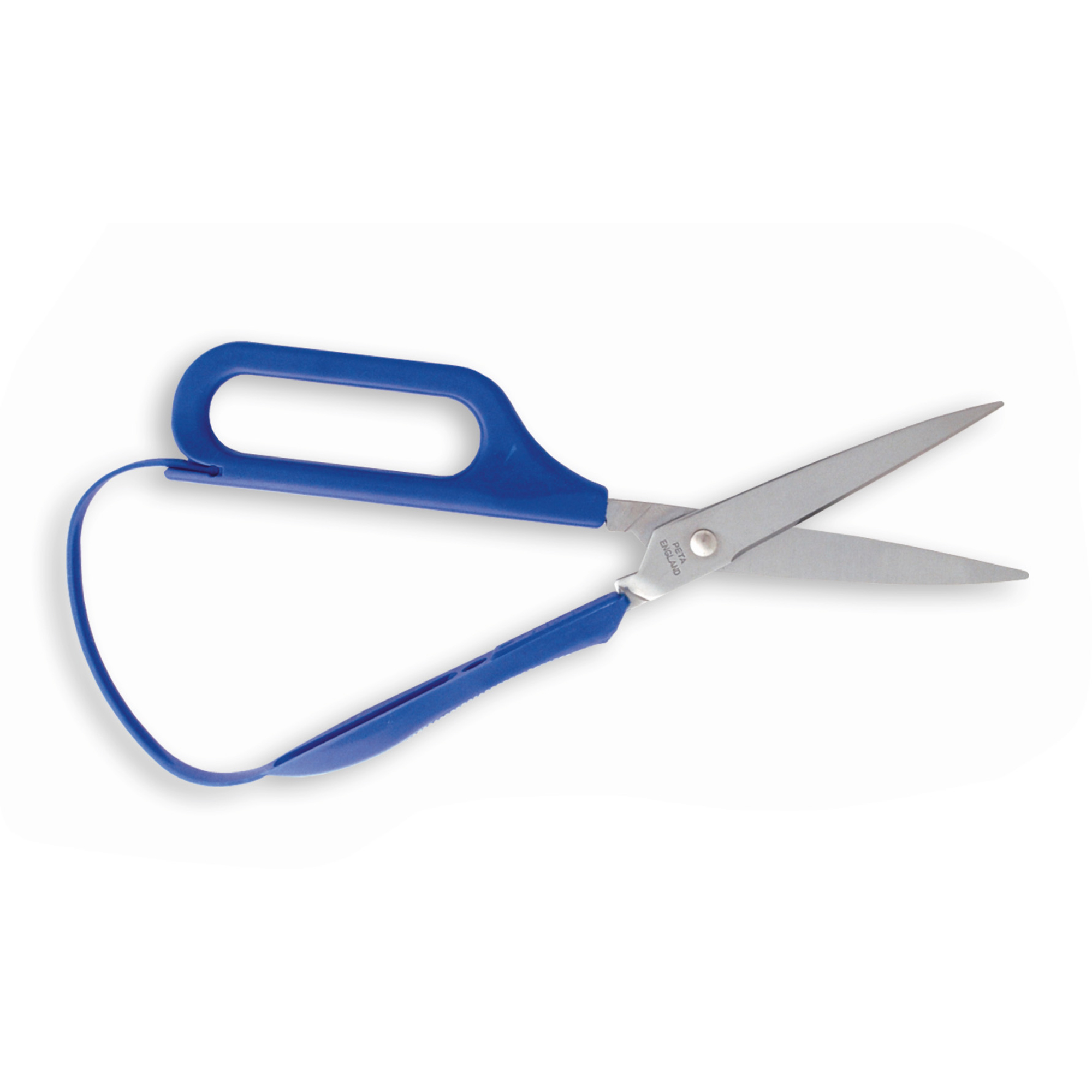 Sundo EASI-GRIP Schere, mit Fingerloch, spitz, 4,5 cm, blau, Rechts