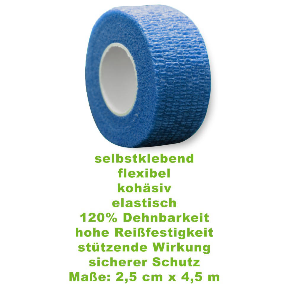 MC24® Fingertape color, kohäsiv, 2,5cmx4,5m, blau, 10St