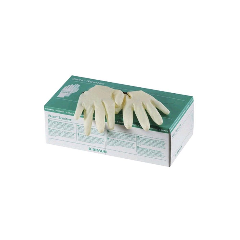 100 Vasco Sensitive Naturlatex Handschuhe, B Braun, puderfrei, Gr. XS