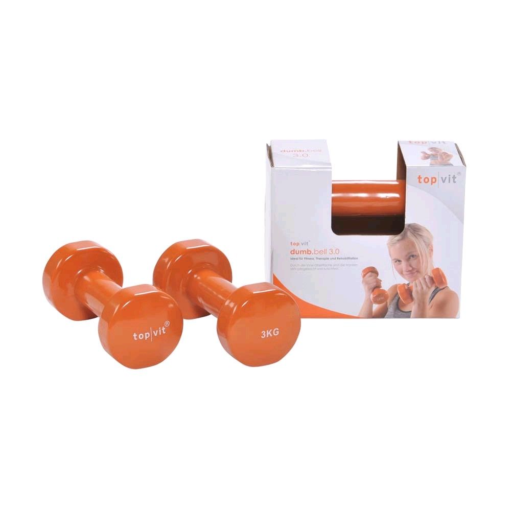 Pader top/vit® dumb.bell, Hanteln mit Vinylüberzug, 3,0 kg, orange