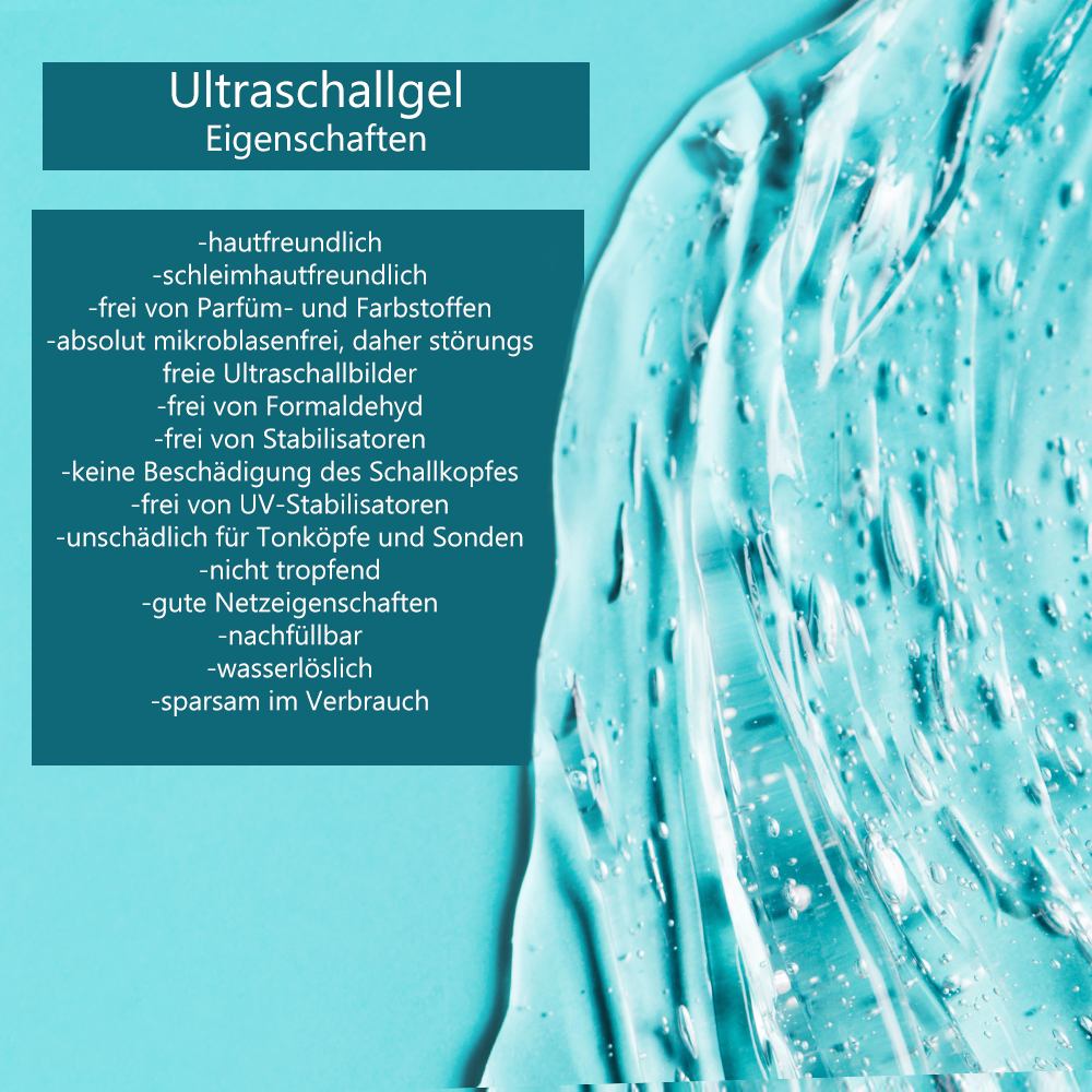 Ultraschallgel, Sonographiegel, Kontaktgel, Leitgel, 5 x 1.000 ml